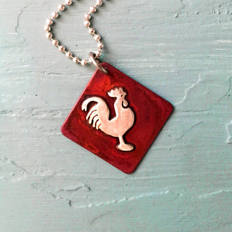 Simply Rooster Chicken Necklace