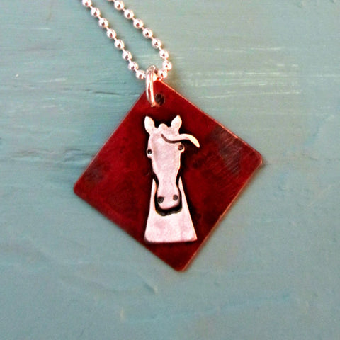 Simply Smokey Horse Necklace