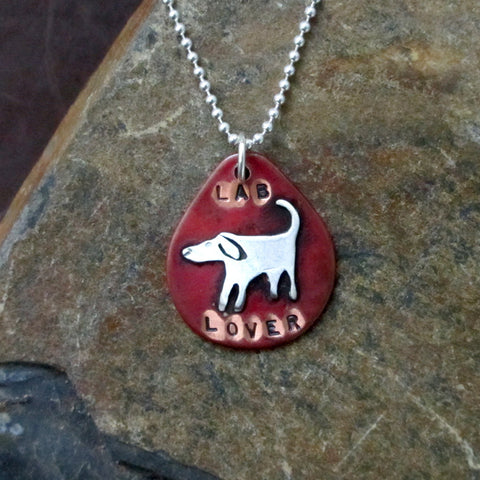 Lab Lover Dog Tag Necklace