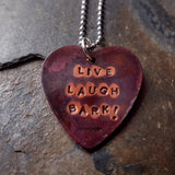 Live, Laugh, Bark Dog Necklace (Back Side)
