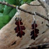 Copper Oak Leaf Earrings, Large