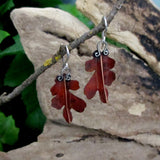 Copper Oak Leaf Earrings, Small